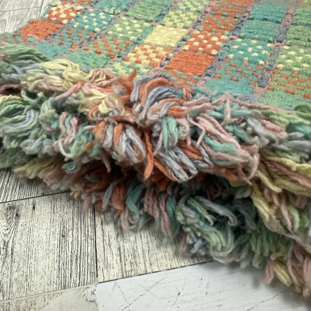 Woven Placemat Pastel Doily Shabby Pastel Checkered 18